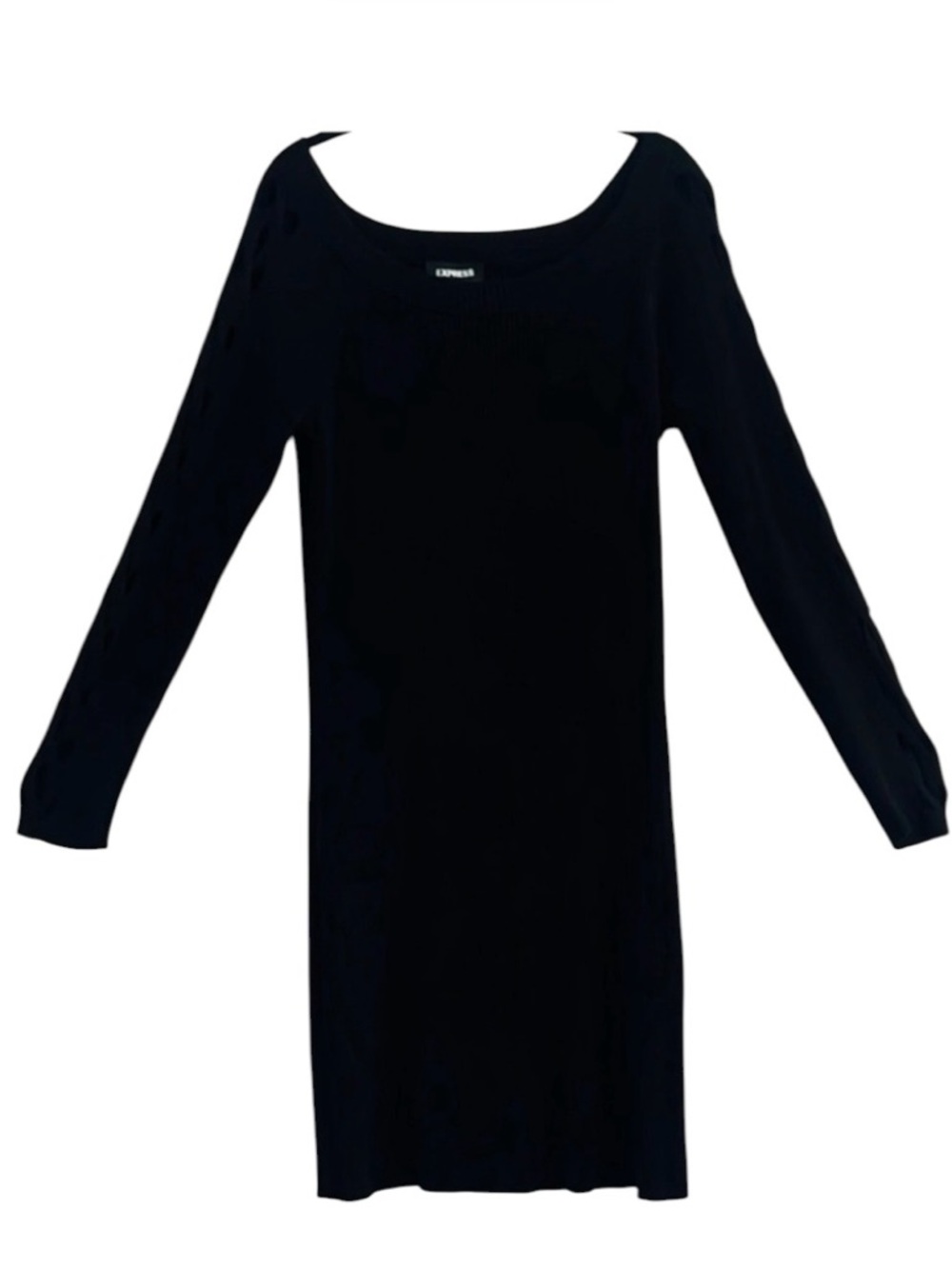 Express Black Knit  Criss Cross Sleeves Dress Size XL